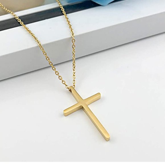 18K Women's Gold Cross Pendant - Picture 3 of 3